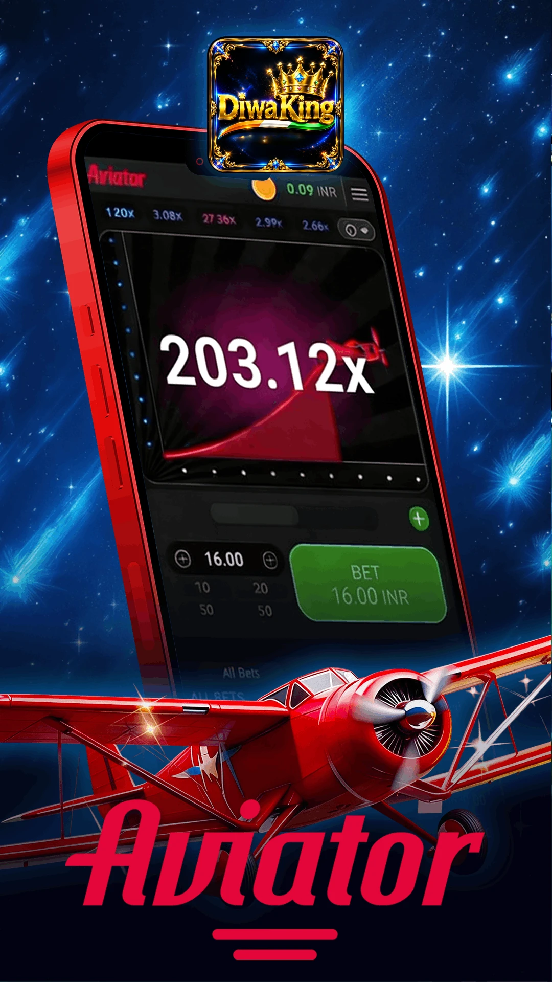 Diwa King app lobby screen